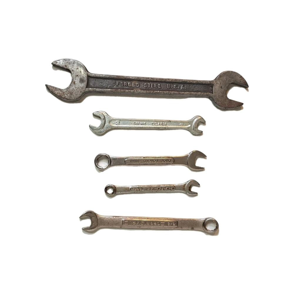 Vintage Open End Wrench Lot Craftsman Heyco 8mm 10mm 3/4 5/8 3/8 1/4 Tool Tools